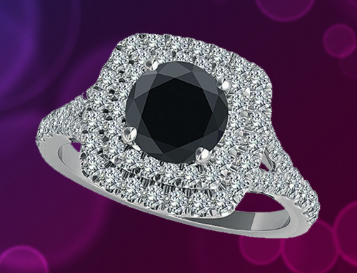 JASCINA –  14K White Gold 1.5 Carat Black Diamond Promise Ring