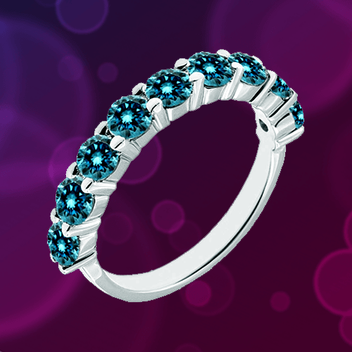 Jascina - Blue Diamond 14K W Gold Promise Ring 1A