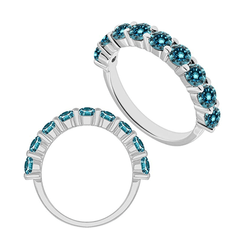 Jascina - Blue Diamond 14K W Gold Promise Ring 3