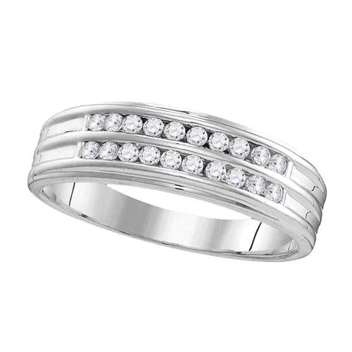 The Diamond Deal - 14kt White Gold Princess Couple Promise Ring Set 4